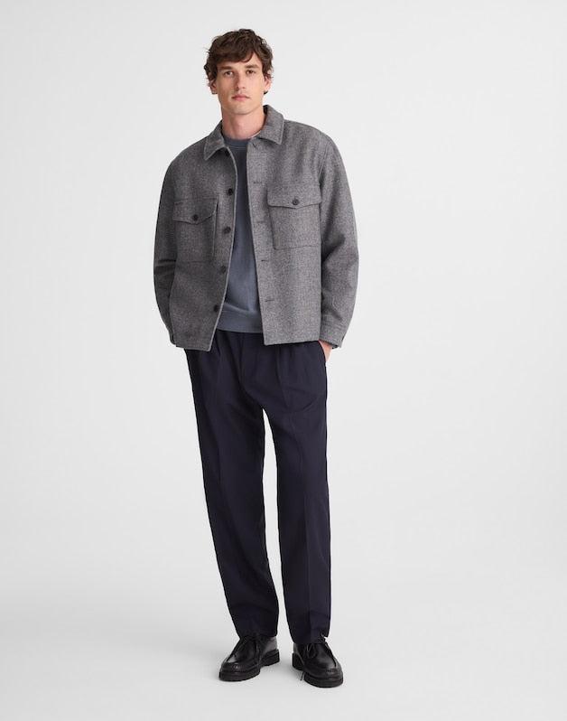Shirt-Jacket in Italian Wool HTHR GREY