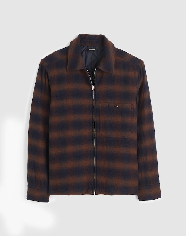 Zip-Front Jacket in Japanese Flannel OMBRE CHECK
