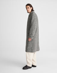Balmacaan Overcoat in Italian Tweed BLACK MULTI