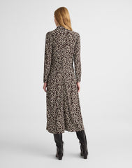 Ruched Midi Shirtdress BRIDGETTE SPOTS  BROWN