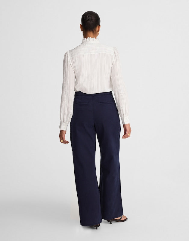 The Curvy Wide-Leg Pant in Garment-Dyed Twill MIDNIGHT NAVY