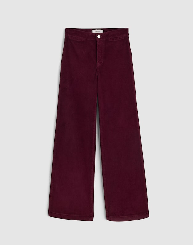 The Petite Wide-Leg Pant in Corduroy DARK POMEGRANATE