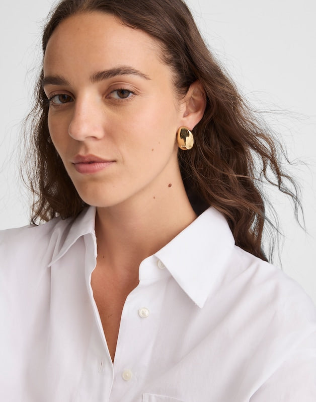 Sculpted Droplet Statement Stud Earrings ANTIQUE GOLD