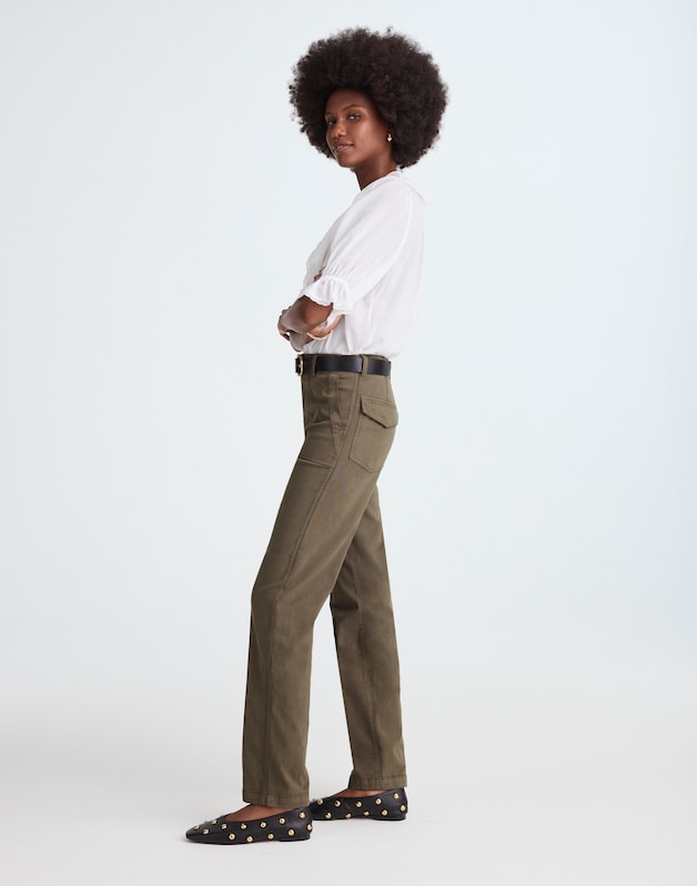 Utility Straight-Leg Pants FADED OLIVE