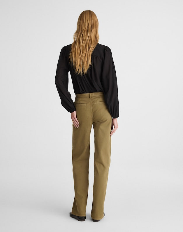 The Wide-Leg Pant in Twill GREEN KHAKI