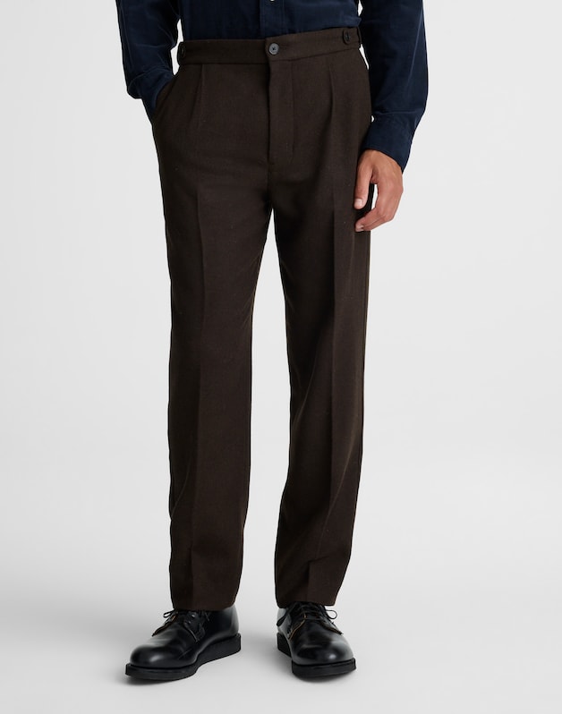 Officer Pants in Wool Blend CHOCOLATE