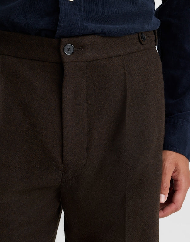 Officer Pants in Wool Blend CHOCOLATE