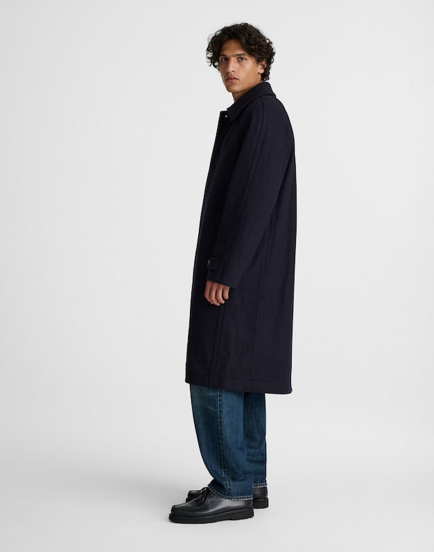 Officer Coat in Italian Melton Wool Blend DARK NAVY