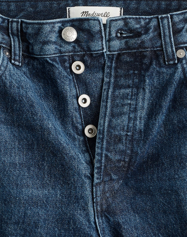 Pieced Barrel-Leg Jeans in McKinney Wash MCKINNEY WASH