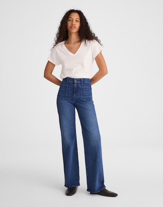 The Petite Emmy Wide-Leg Jean PELION WASH