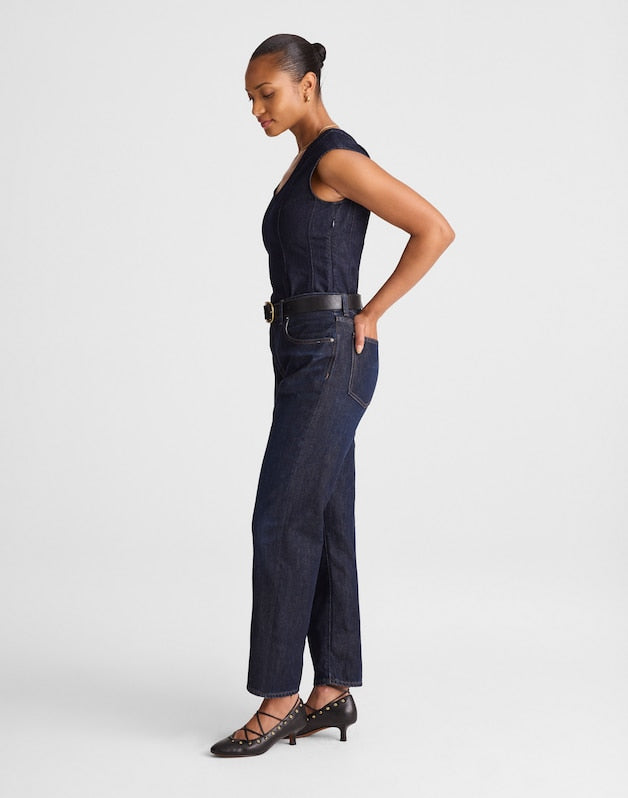 The Curvy Dean Easy Straight Jean in SoftDrape FOUNDRY WASH