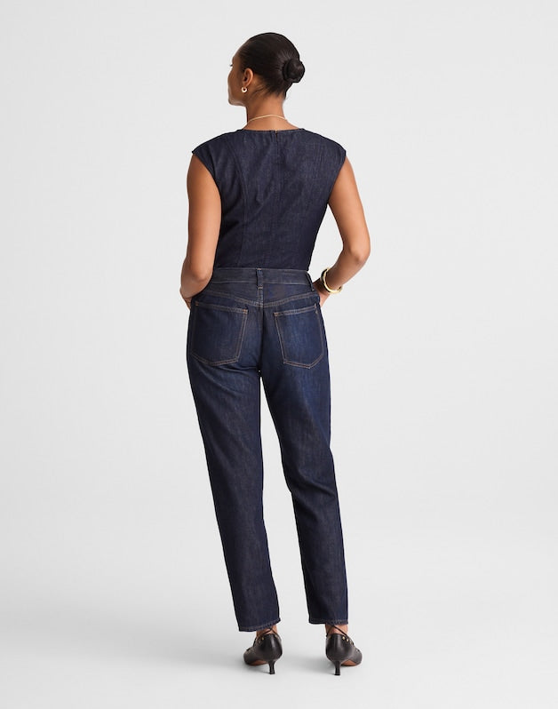 The Petite Curvy Dean Easy Straight Jean in SoftDrape FOUNDRY WASH