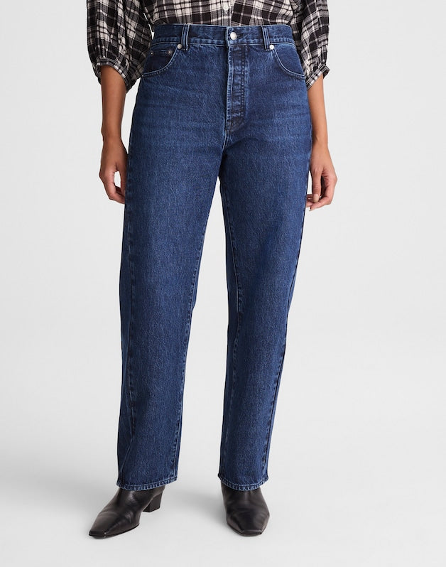 Petite Curvy Pieced Barrel-Leg Jeans in McKinney Wash MCKINNEY WASH