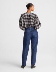 Petite Curvy Pieced Barrel-Leg Jeans in McKinney Wash MCKINNEY WASH