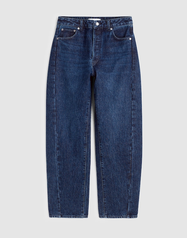 Curvy Pieced Barrel-Leg Jeans in McKinney Wash MCKINNEY WASH