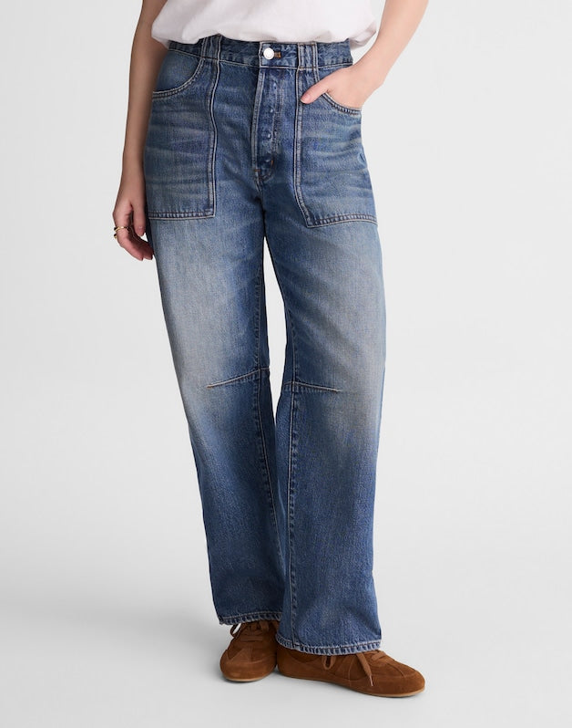 The Darted Utility Barrel-Leg Jean IRMO WASH