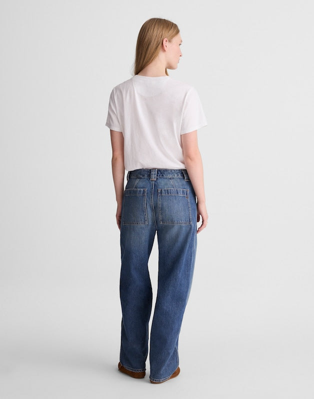 The Tall Darted Utility Barrel-Leg Jean IRMO WASH