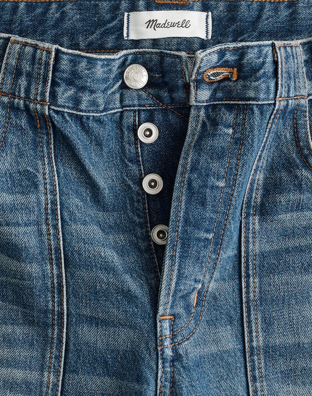 The Petite Darted Utility Barrel-Leg Jean IRMO WASH