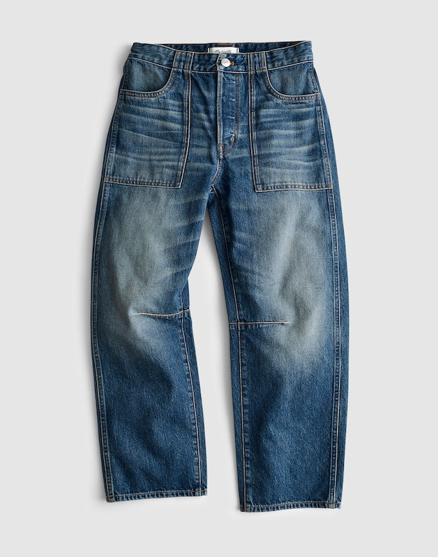 The Petite Darted Utility Barrel-Leg Jean IRMO WASH