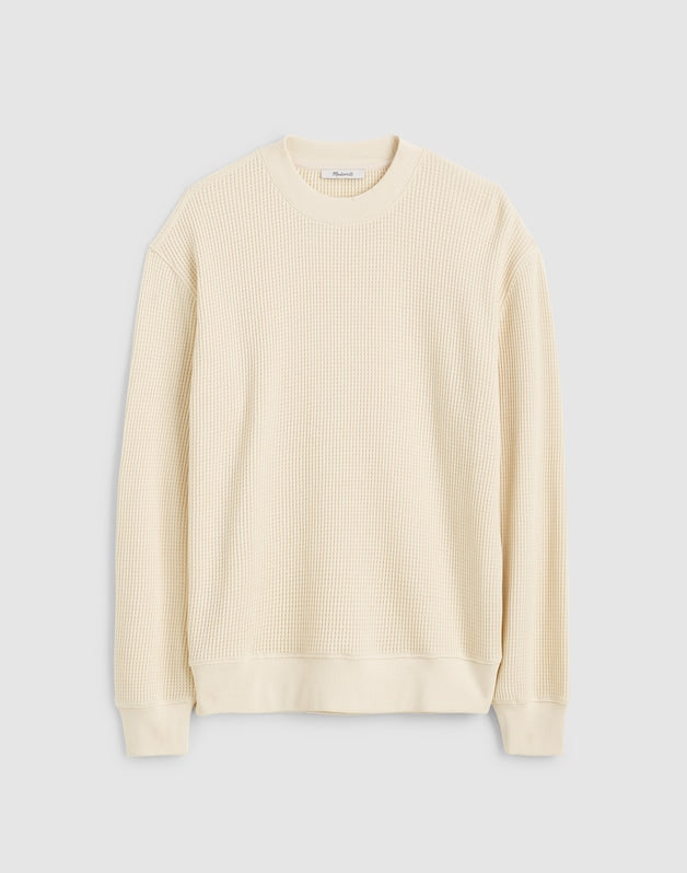 Waffle-Knit Sweatshirt ANTIQUE CREAM