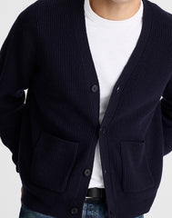 Cardigan in Heritage Merino Wool NAVY