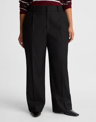 Petite Slouchy Straight Pants in Brushed Twill BLACK