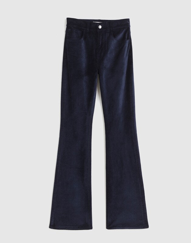 The Stretch Flare Pant in Velvet CLASSIC NAVY