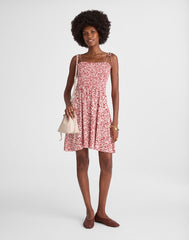 Tie Shoulder Mini Dress in Floral AMANDA FLORAL  RED