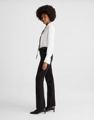The Longline Straight Pant in Velvet JET BLACK