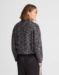 Raglan Bomber Jacket in Tweed NAVY WHITE MULTI