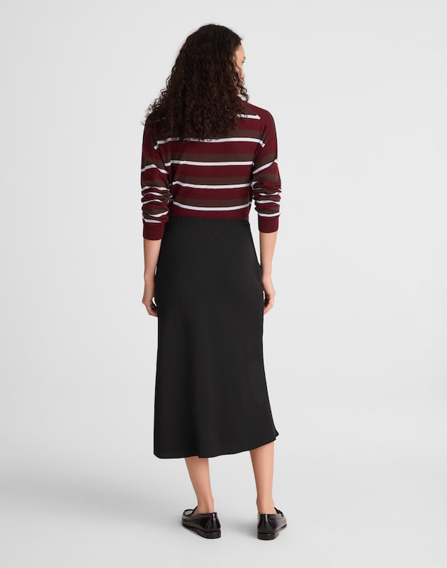 Drawstring Midi Skirt JET BLACK