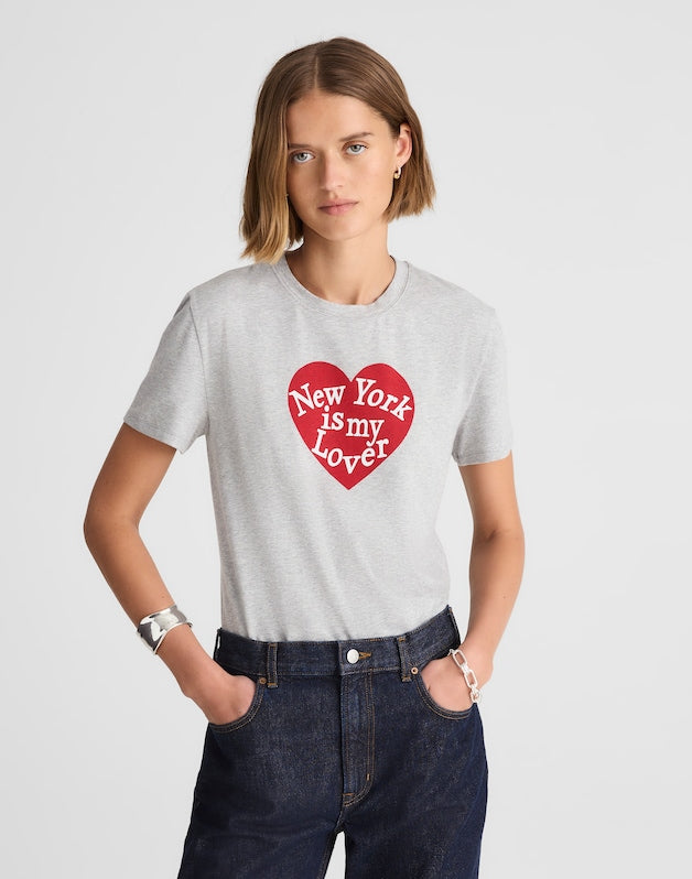 Alexa Chung for Madewell Tourist Tee AC NEW YORK IS MY LOVER GREY