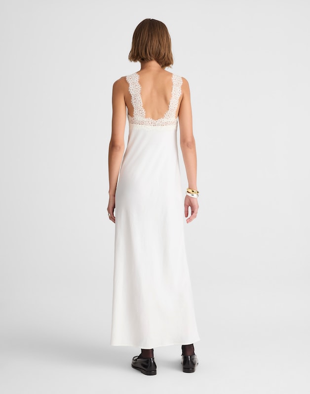 Alexa Chung for Madewell Courtney Satin Slip Dress IVORY