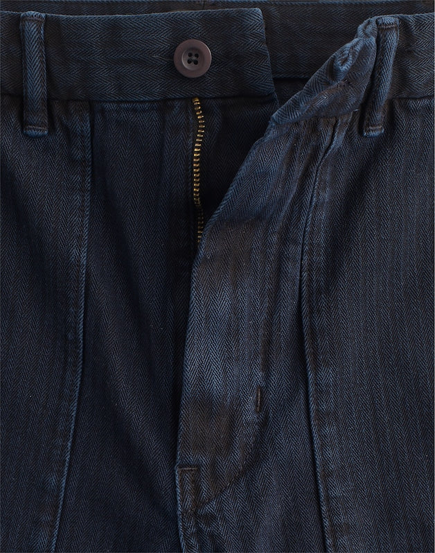 Fatigue Pants in Indigo Herringbone ROBERSON WASH