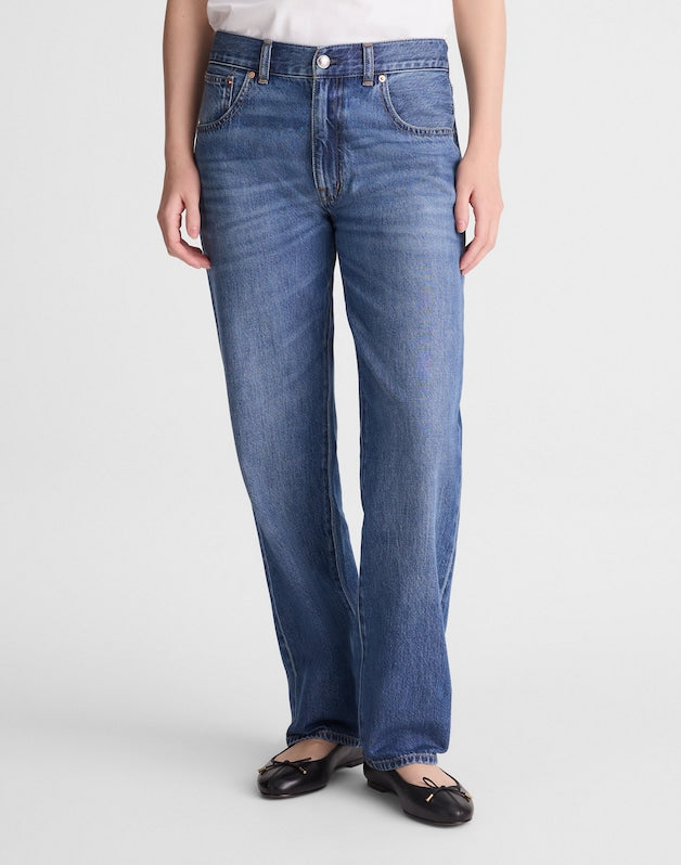 The Petite Dean Easy Straight Jean in Airy Denim BIRKDALE WASH