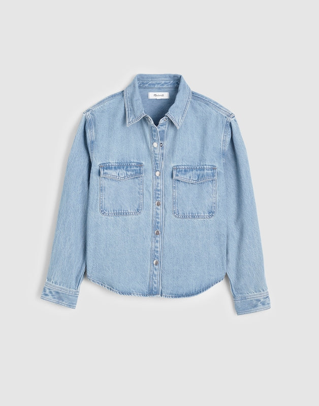 Airy Denim Relaxed Shirt-Jacket FADED HORIZON WASH