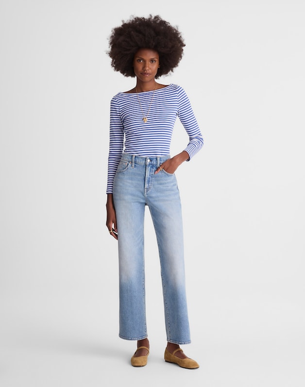 The Petite Perfect Vintage Wide-Leg Crop Jean RAEBROOK WASH