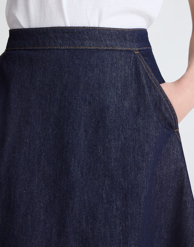 Denim Circle Midi Skirt RINSE WASH