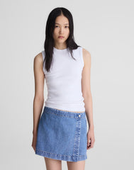 Denim Wrap Mini Skort MIDVALE WASH