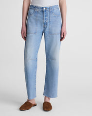 The Short Darted Utility Barrel-Leg Jean in Faded Horizon FADED HORIZON WASH