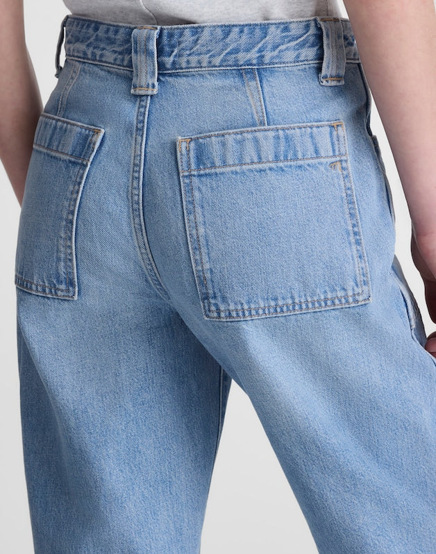 The Short Darted Utility Barrel-Leg Jean in Faded Horizon FADED HORIZON WASH