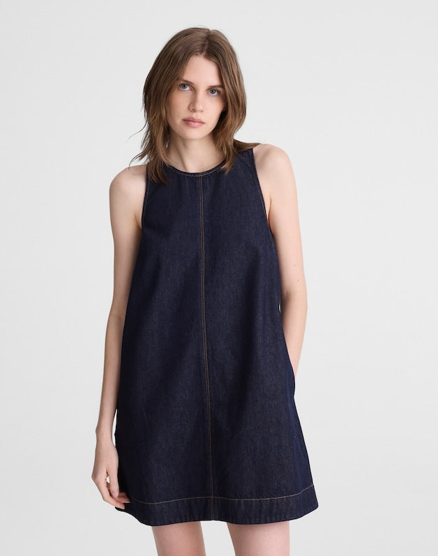 Denim Mini Shift Dress RINSE WASH