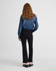 The Short Flare Crop Jean BLACK FROST