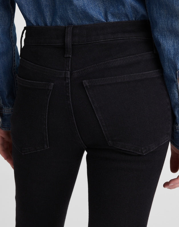 The Flare Crop Jean in Super Stretch Denim BLACK FROST