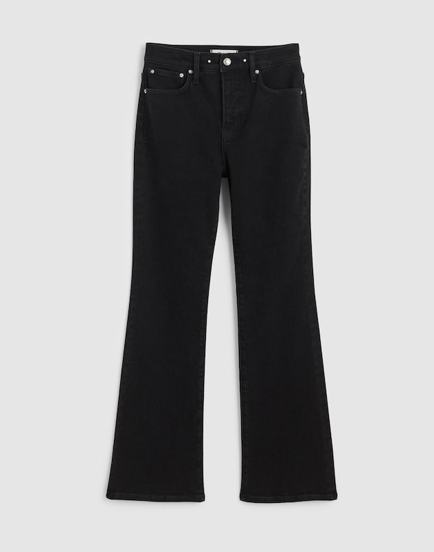 The Flare Crop Jean in Super Stretch Denim BLACK FROST