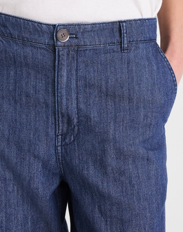 The Short Zoe Relaxed Straight Denim Pant LIGHT RINSE
