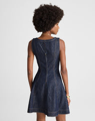 Airy Denim Circle Mini Dress in Rinse Wash RINSE WASH
