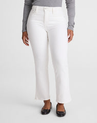 The Short Curvy Flare Crop Jean in Super Stretch Denim TILE WHITE