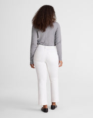 The Short Curvy Flare Crop Jean in Super Stretch Denim TILE WHITE