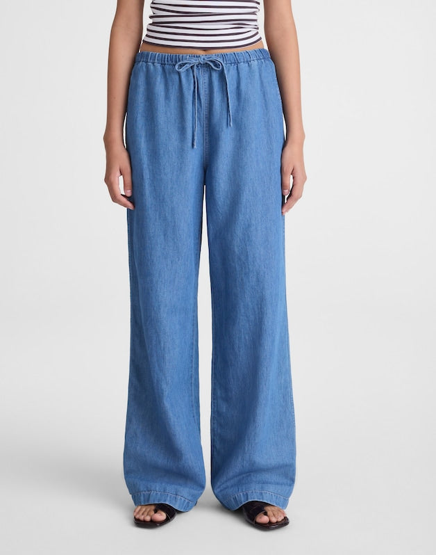 Pull-On Jeans in Cotton-Linen Denim IRVING WASH